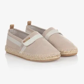 Beige Cotton Teen Espadrilles