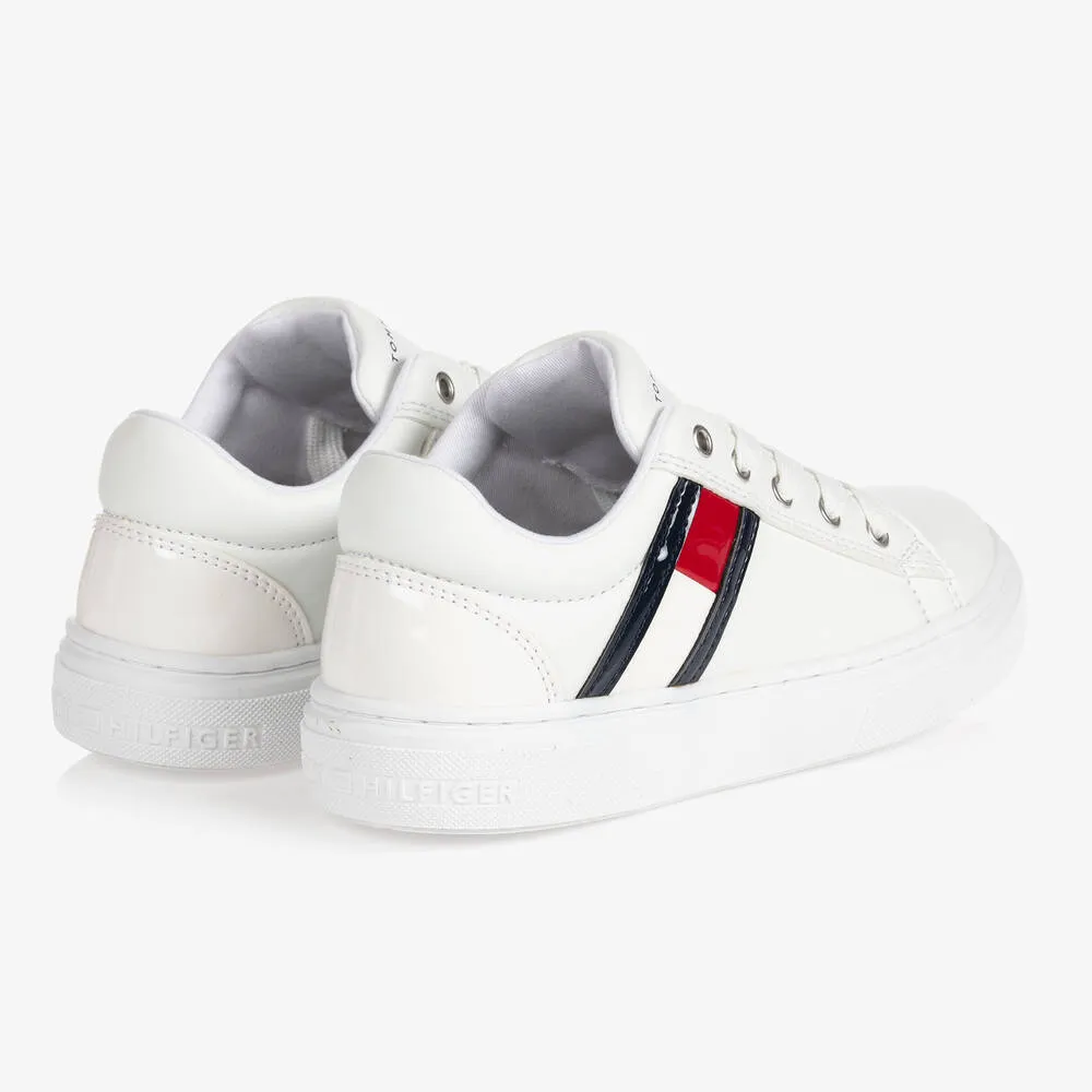 Teen Girls White Logo Trainers