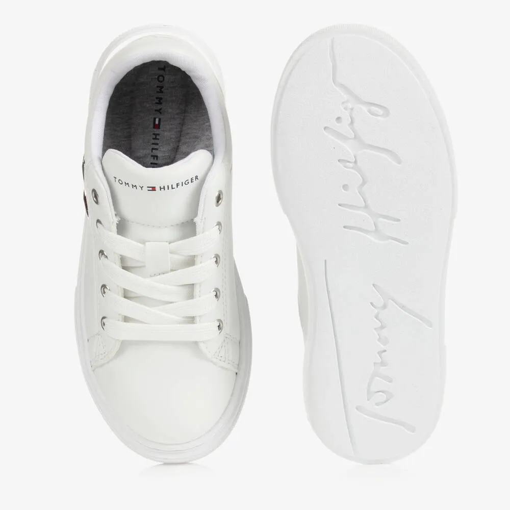 Teen Girls White Logo Trainers