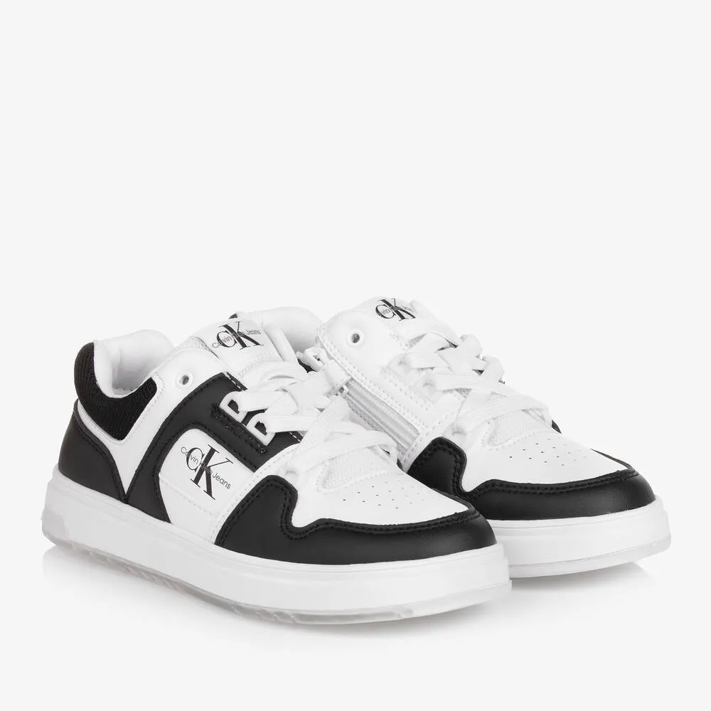 Teen White & Black Trainers