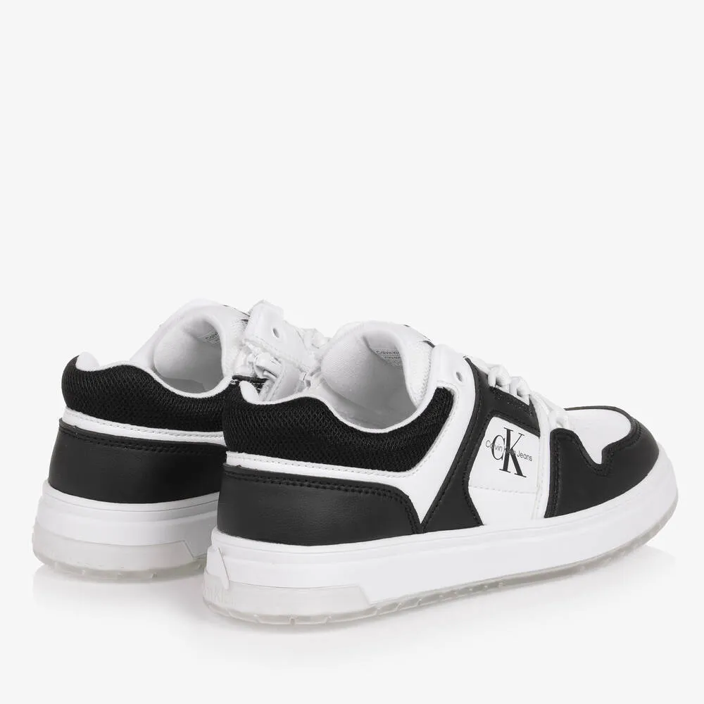 Teen White & Black Trainers