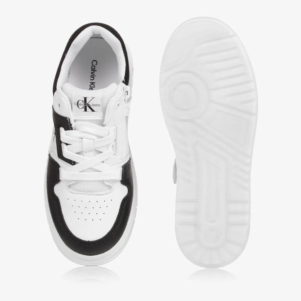 Teen White & Black Trainers