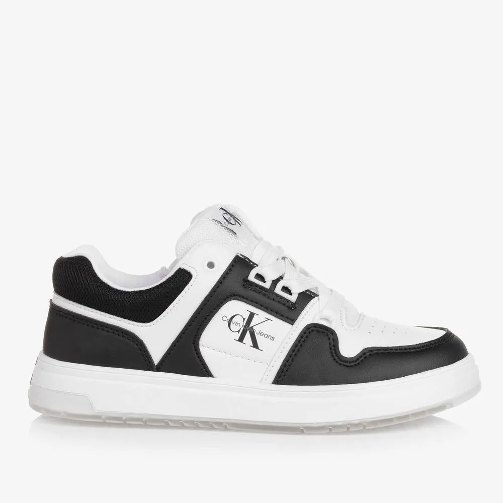 Teen White & Black Trainers