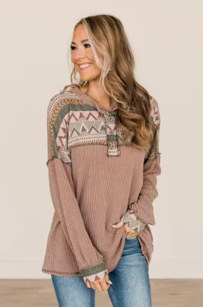 Camel Knit Top