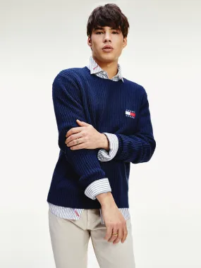 Tommy Hilfiger Jumper with Rib-knit Detail from the Badge Collection