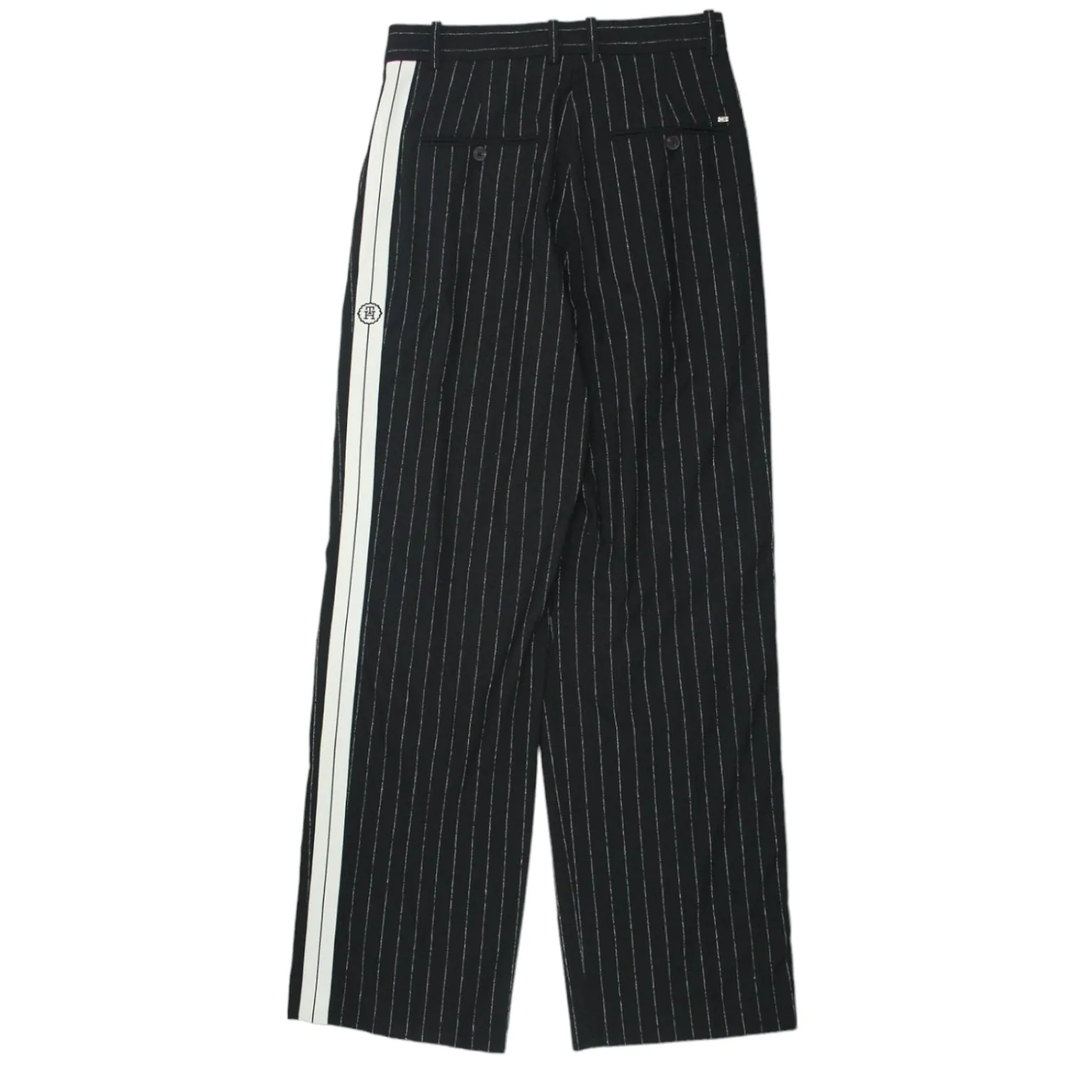 Tommy Hilfiger Black Relaxed Straight Pinstripe Trousers