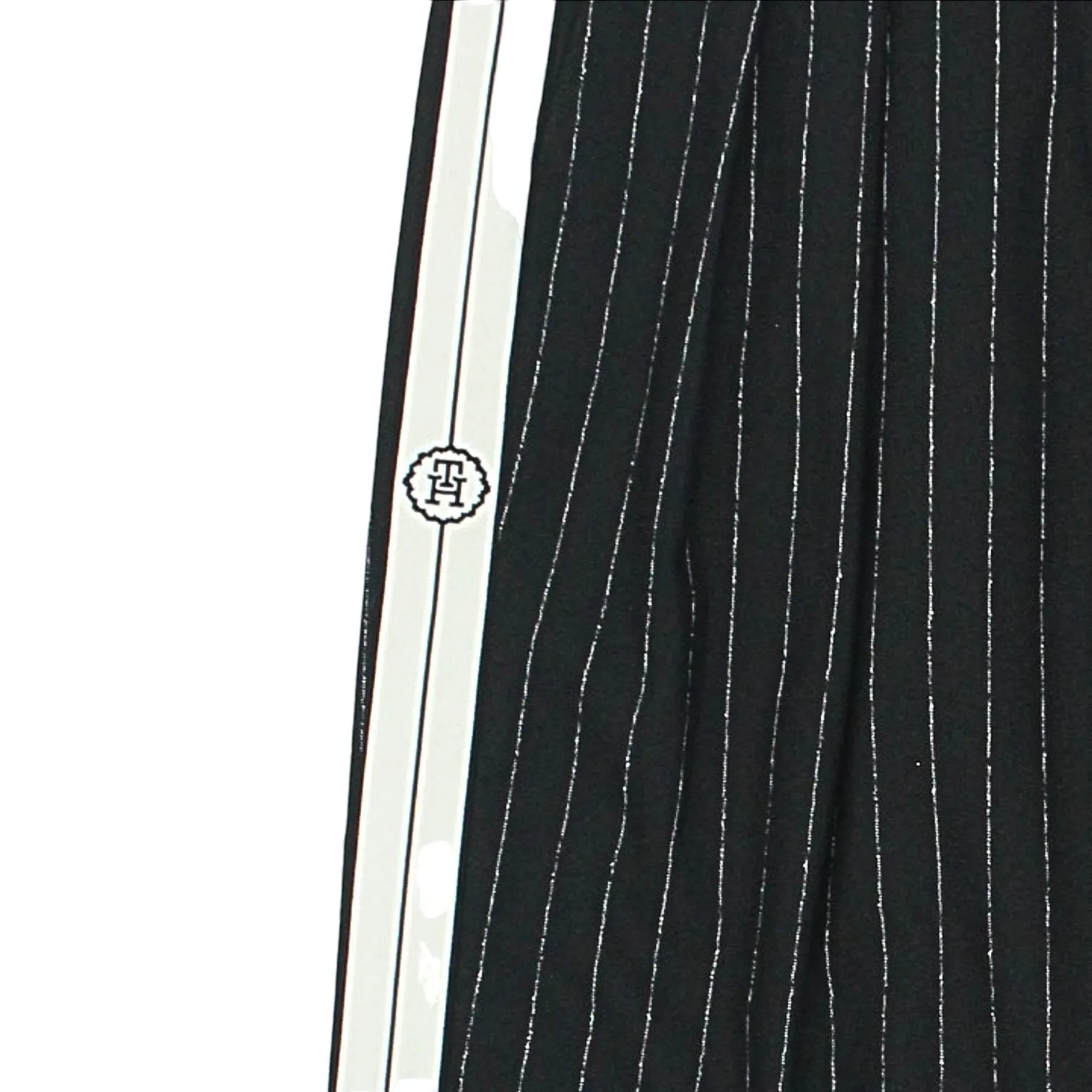 Tommy Hilfiger Black Relaxed Straight Pinstripe Trousers