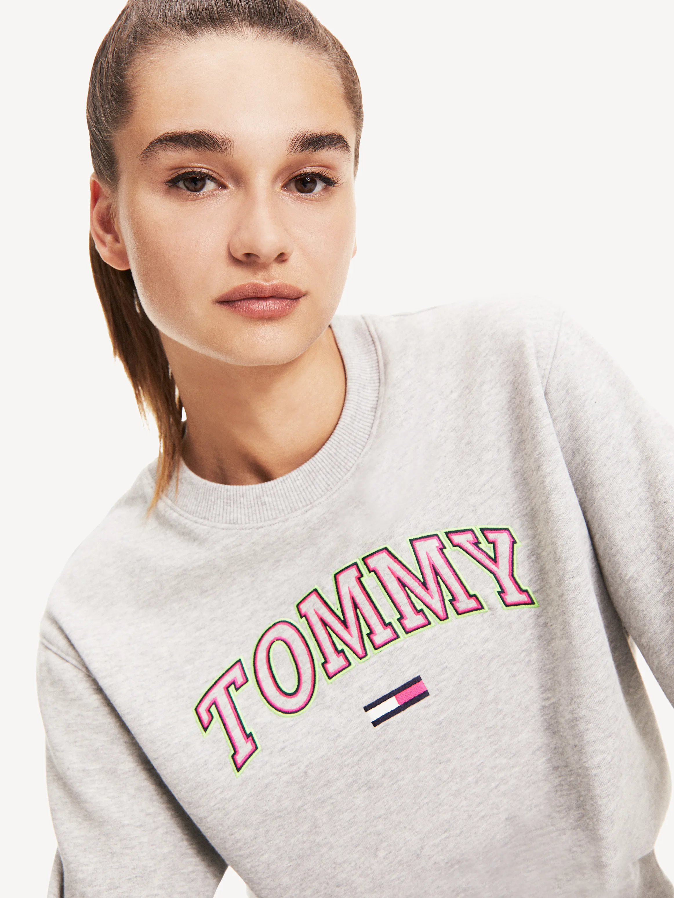 Tommy Hilfiger Neon Logo Jumper - Recycled, Cropped