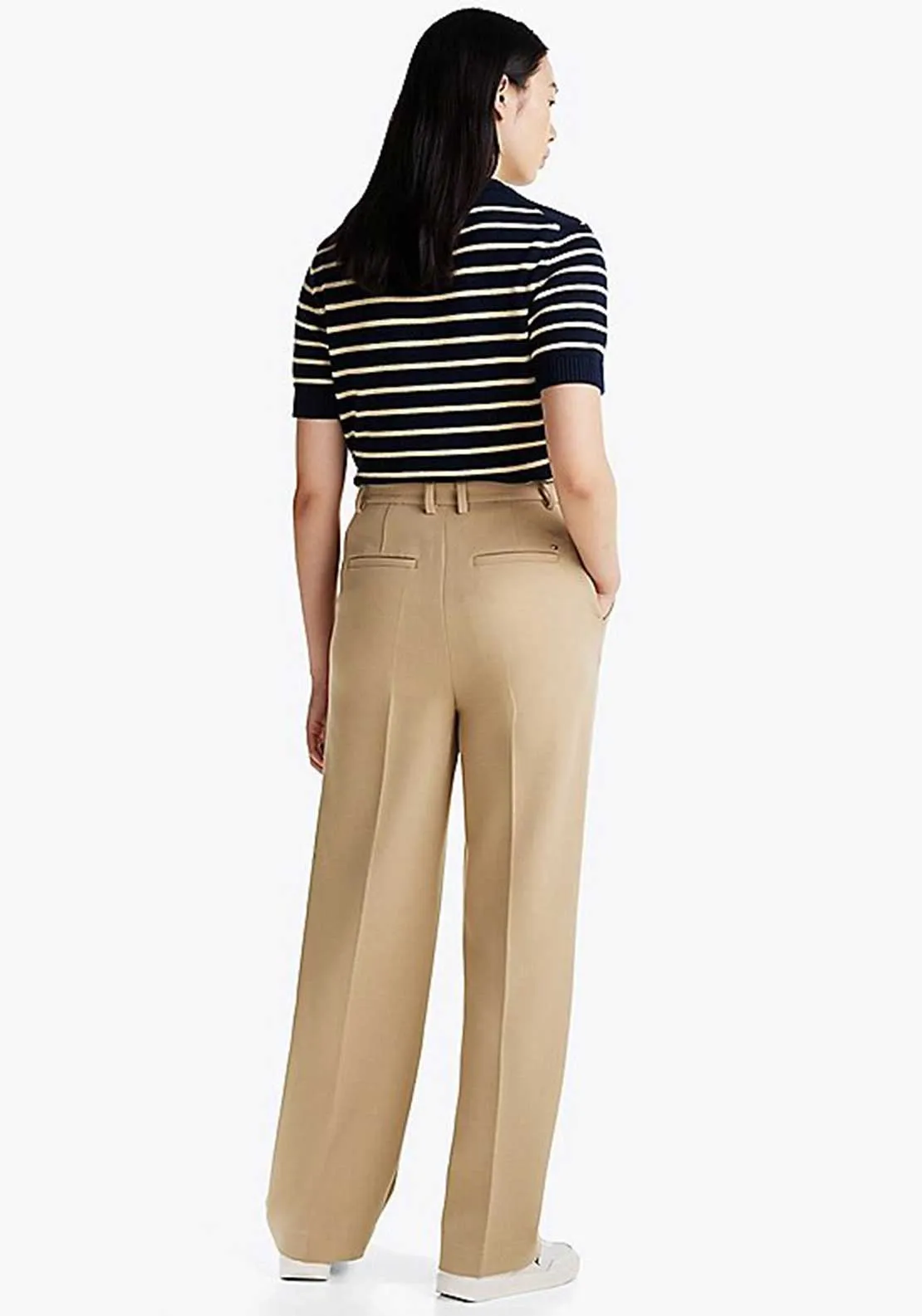 Tommy Hilfiger Seam Detail Straight Leg Trousers, Beige