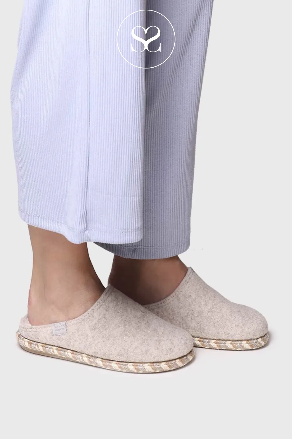 TONI PONS DELI-FP ECRU FAUX FUR SLIP ON SLIPPERS