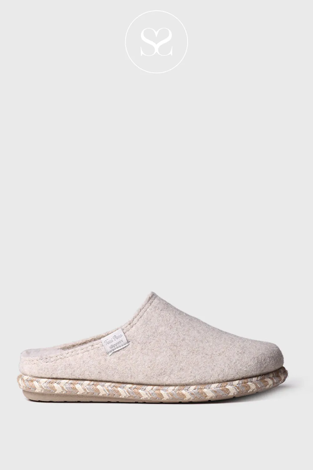 TONI PONS DELI-FP ECRU FAUX FUR SLIP ON SLIPPERS