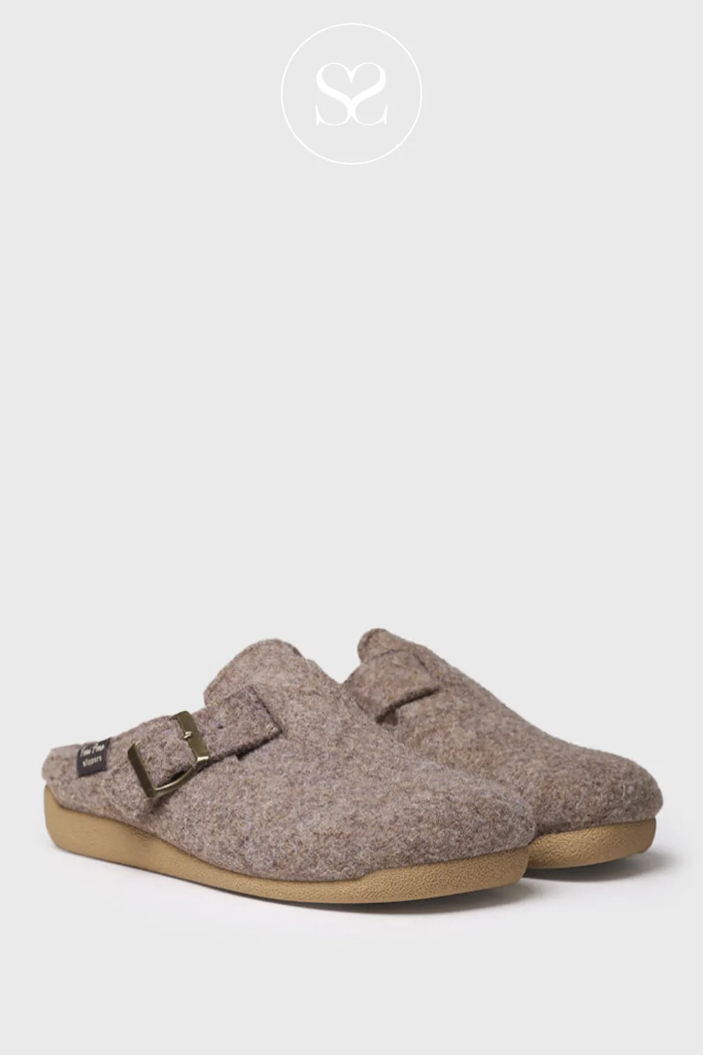 TONI PONS MIMA-FP TAUPE FAUX FUR SLIDER SLIPPERS