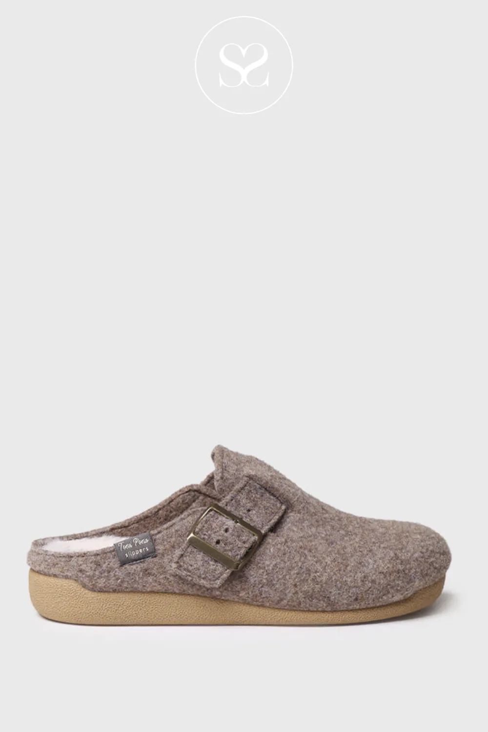 TONI PONS MIMA-FP TAUPE FAUX FUR SLIDER SLIPPERS