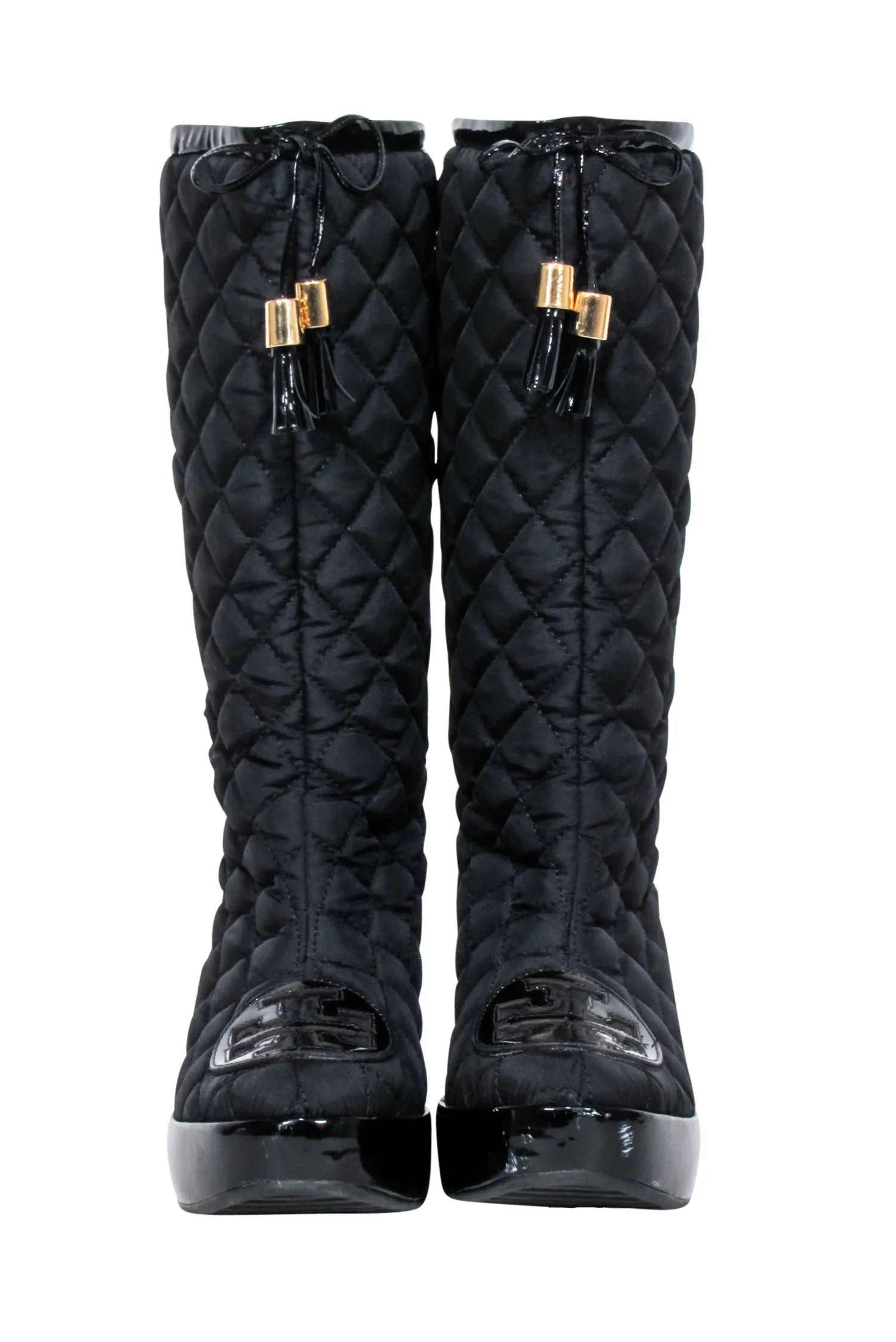 Tory Burch - Black Quilted Tall Weather Boots Sz 7.5