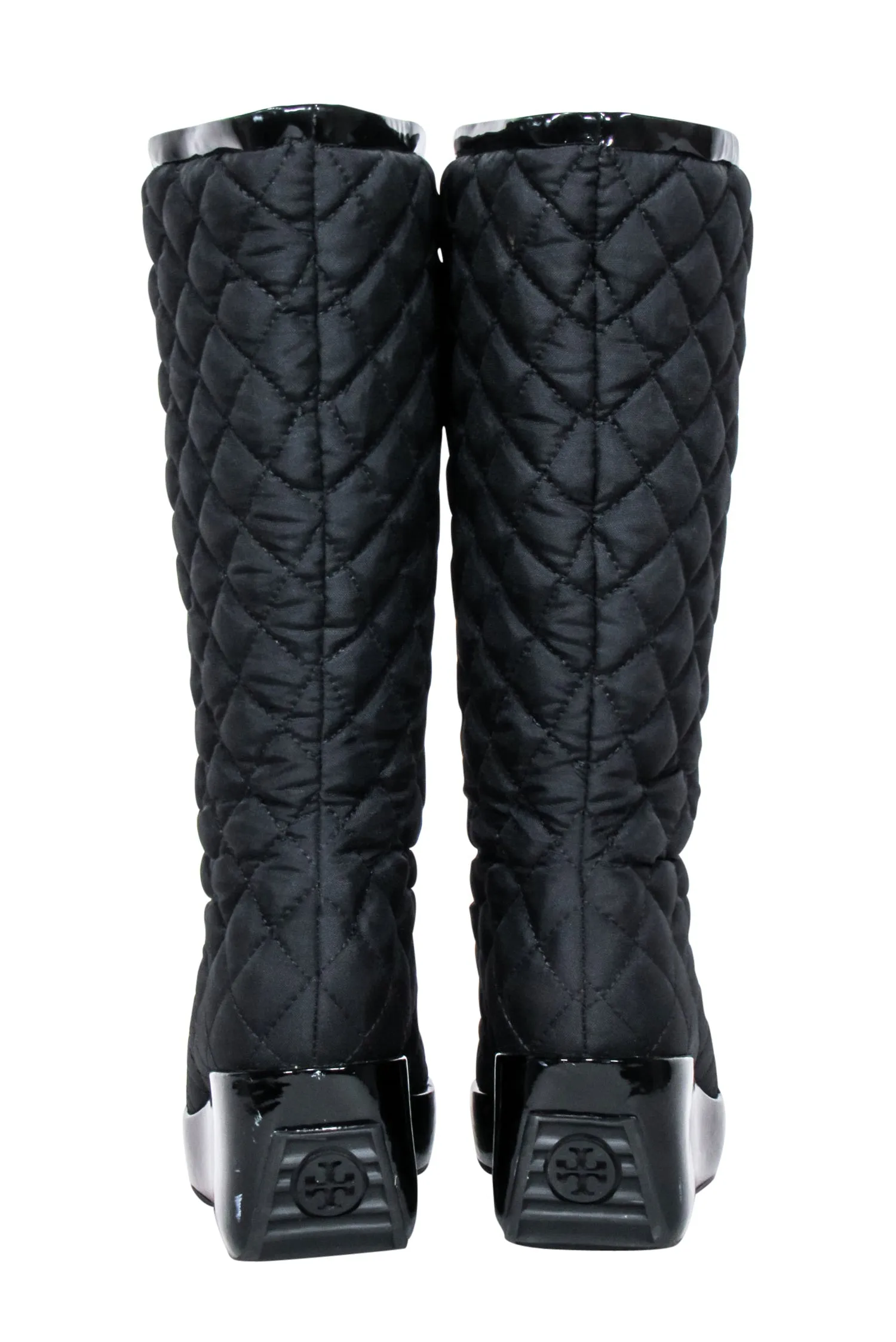 Tory Burch - Black Quilted Tall Weather Boots Sz 7.5