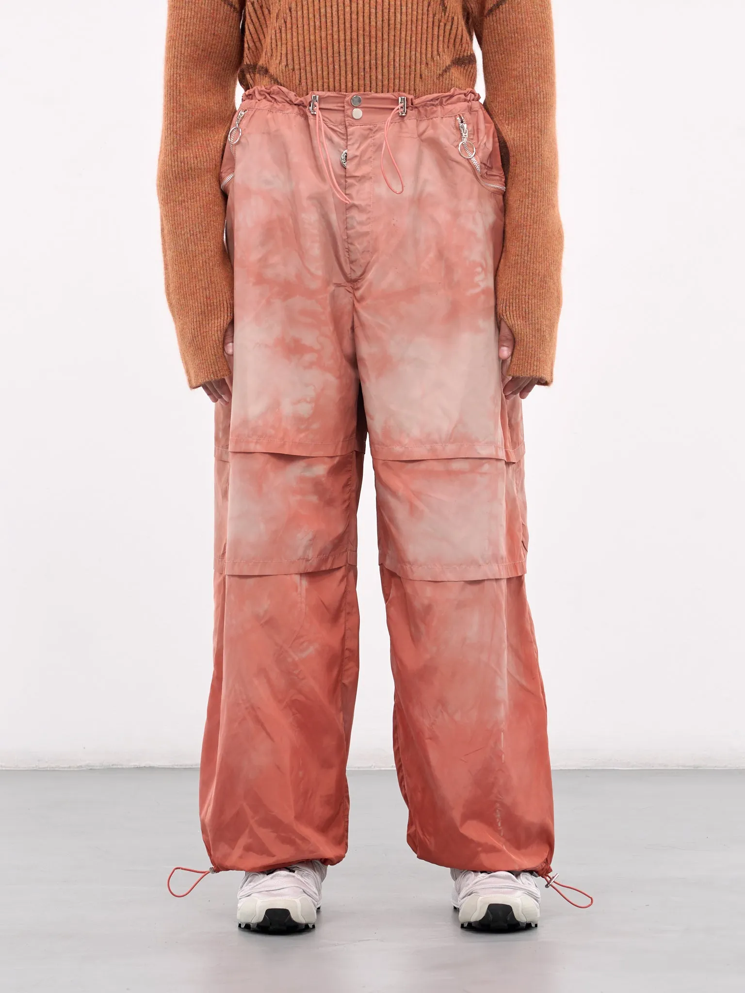 Triple Layered Nylon Trousers (LYRDTRS-BROWN-RED-BEIGE)