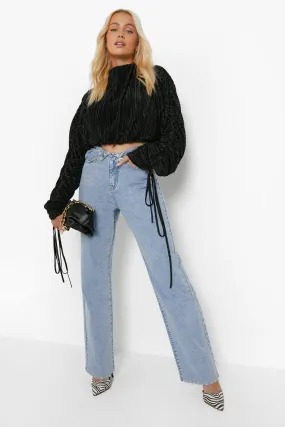 Turn Down Waist Relaxed Fit Jeans