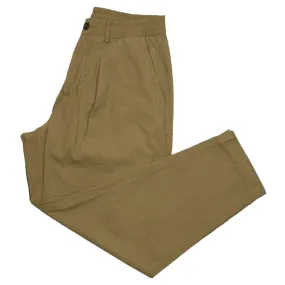 Universal Works Pleated Olive Cotton Seersucker Track Pants