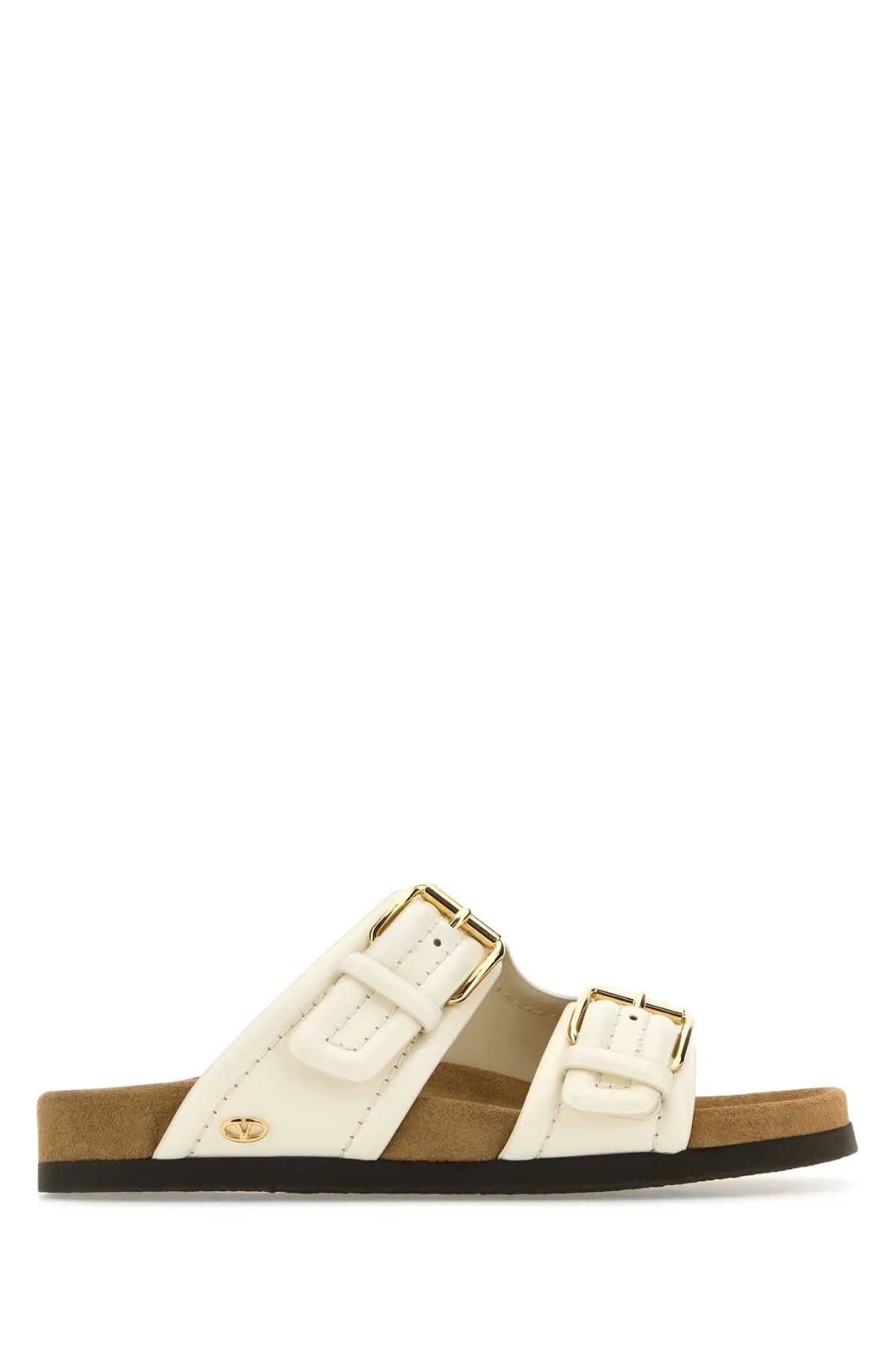 Valentino Garavani Ivory Leather Fussfriend Slippers