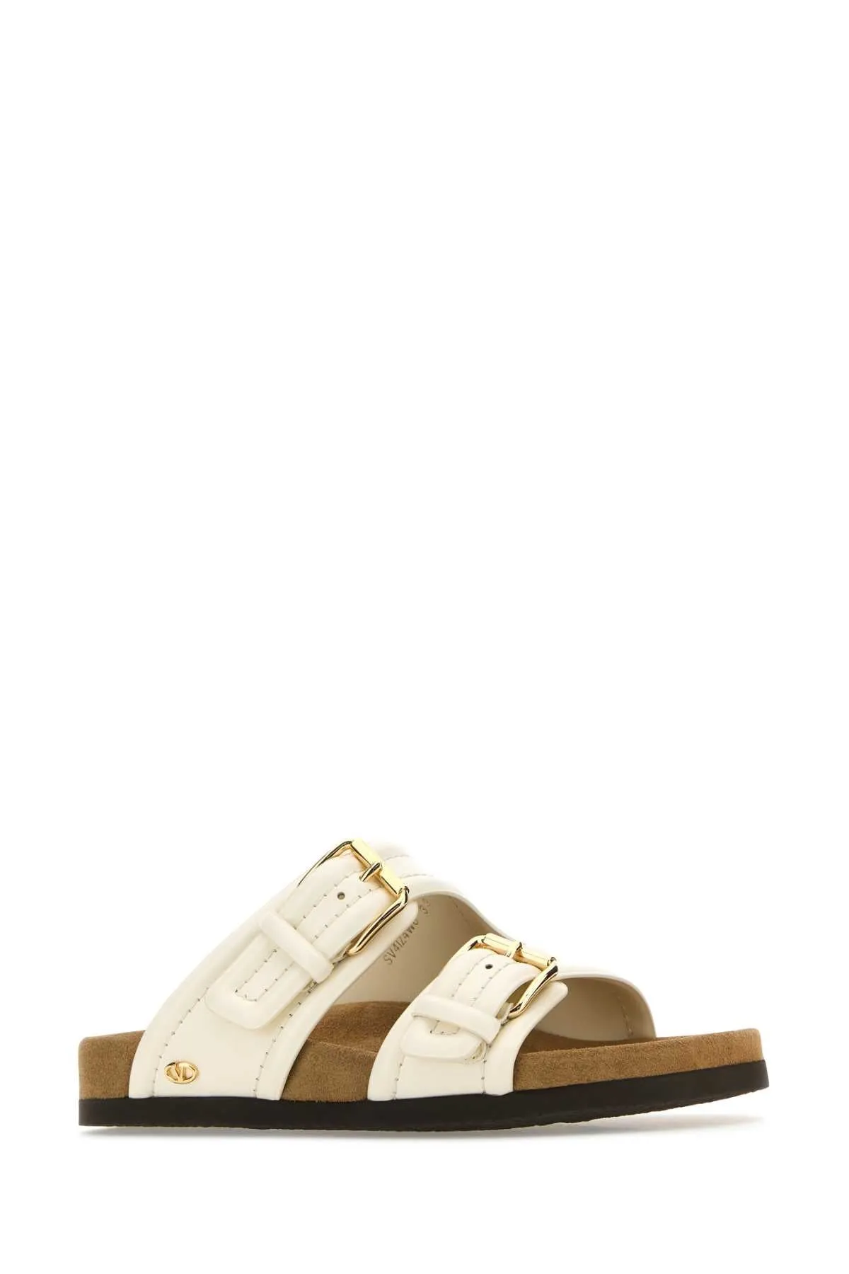 Valentino Garavani Ivory Leather Fussfriend Slippers