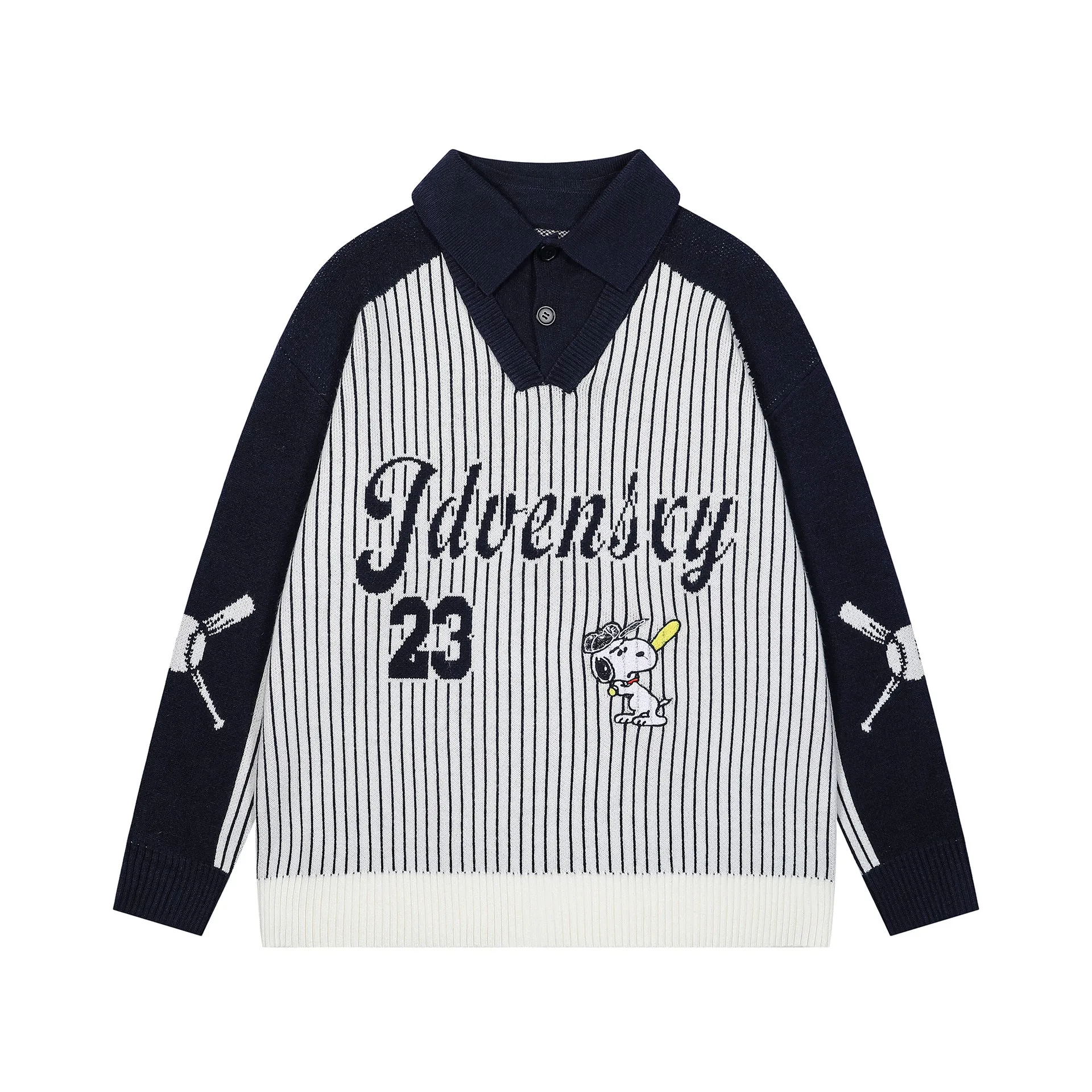 Varsity Charm | Embroidered Knit Sweater