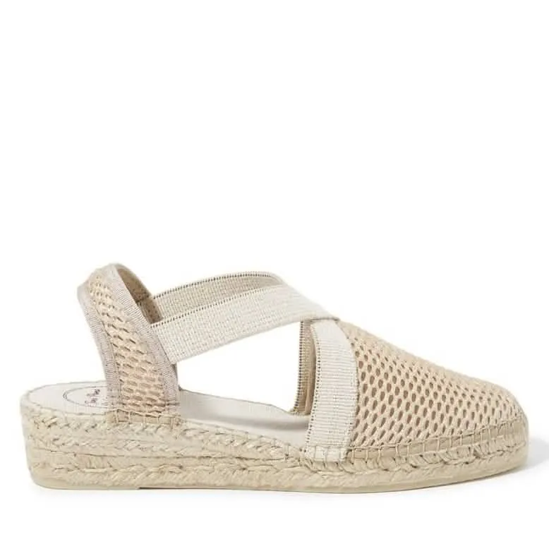 Vera-ZY Women's Glitter Wedge Espadrille Shoes in Cotton Blend