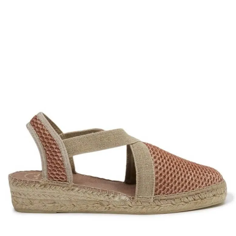 Vera-ZY Women's Glitter Wedge Espadrille Shoes in Cotton Blend