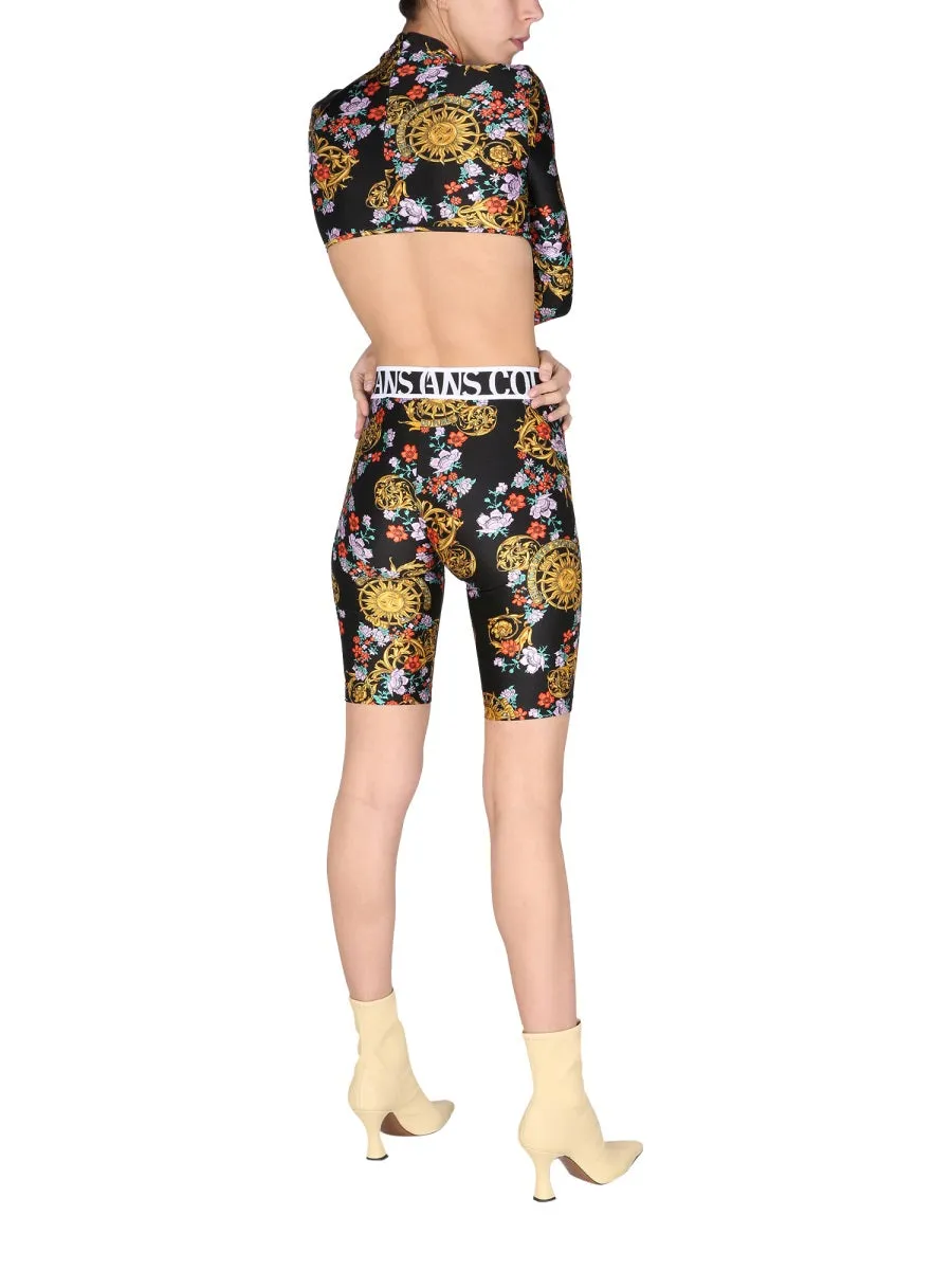 Graphic Printed Open-Back Bodysuit by Versace Jeans Couture