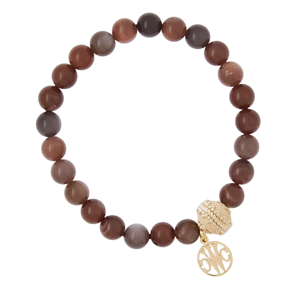 Victoire Chocolate Moonstone Elastic Bracelet