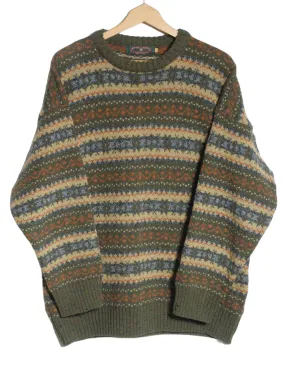 Vintage Men's Fair Isle Sweater Size XL - Brick Vintage