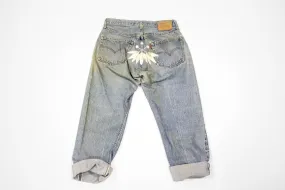 Vintage Levis Denim Jeans with Embroidery for Women