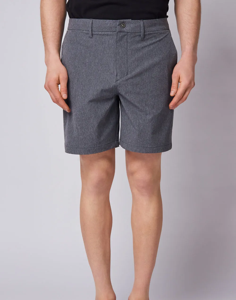 Water-Repellent Melange Fabric Walkshort