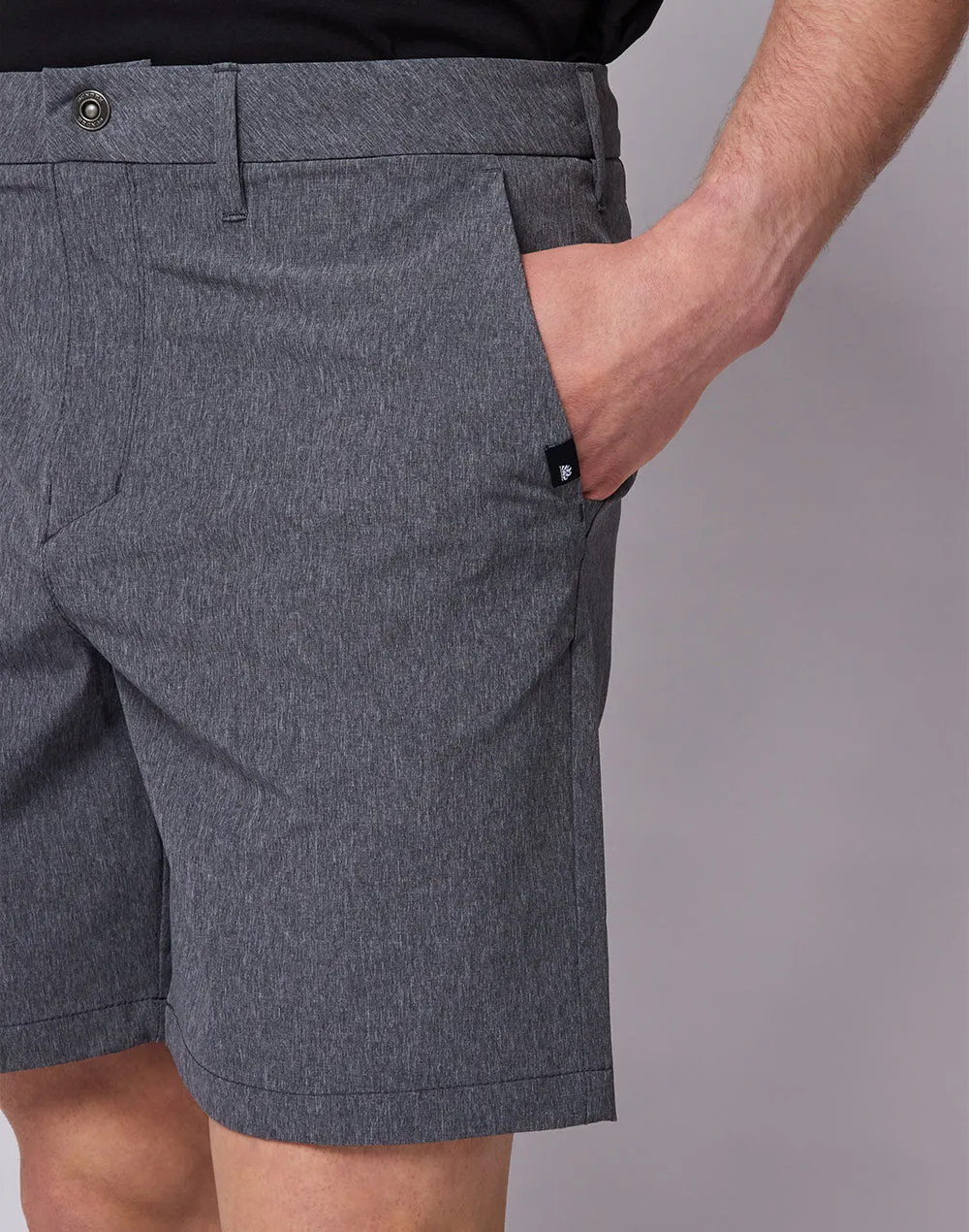 Water-Repellent Melange Fabric Walkshort