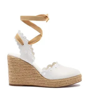 White Fabric Poppy Espadrille