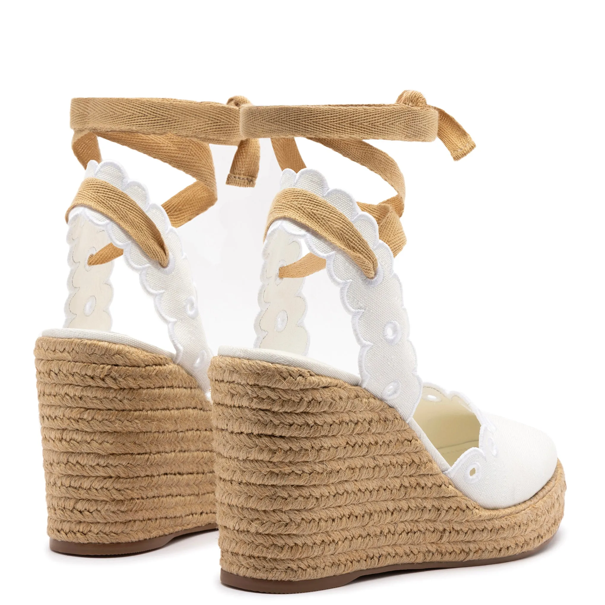 White Fabric Poppy Espadrille