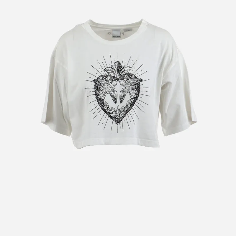 White Heart Cricket Pink T-shirt