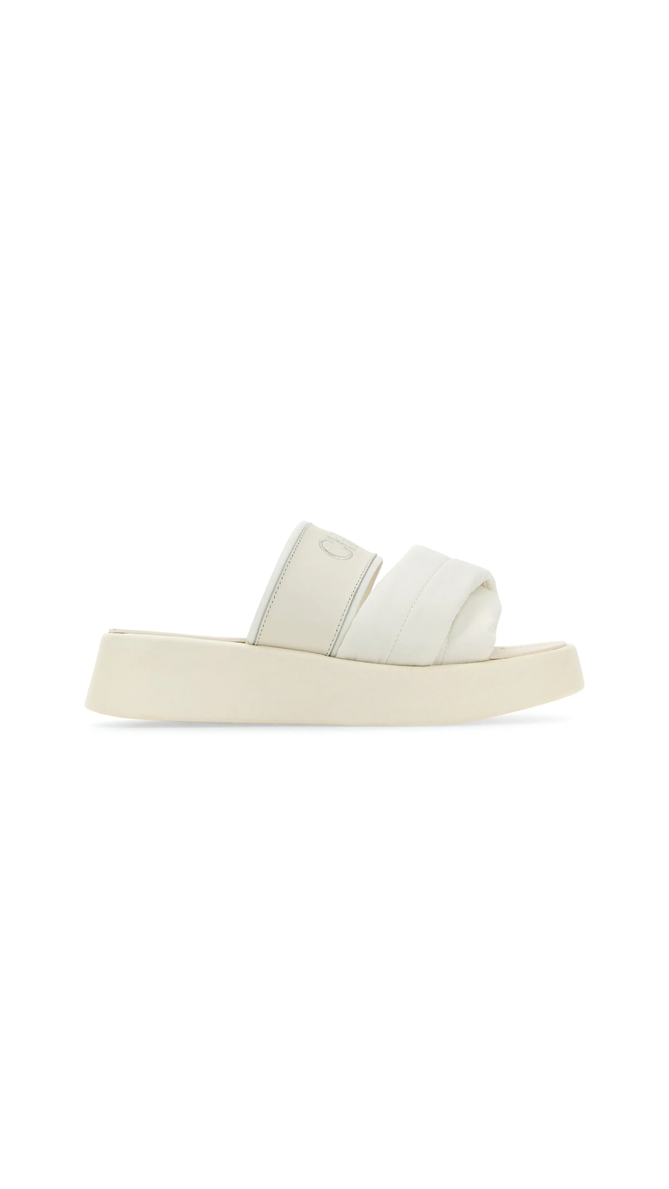 White Mila Flatform Slides