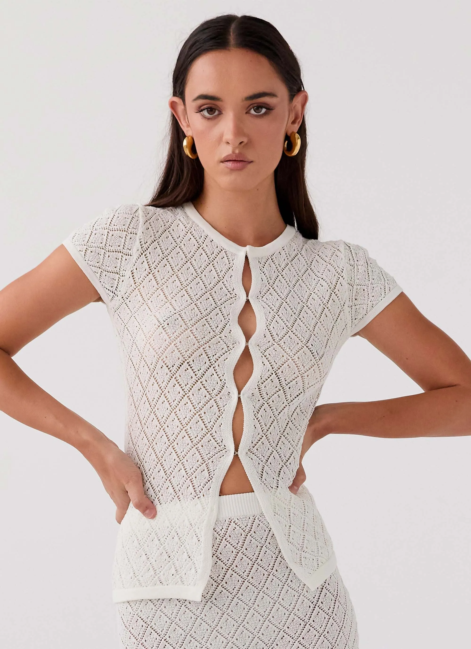 White Prairie Petal Knit Top by Peppermayo Exclusive