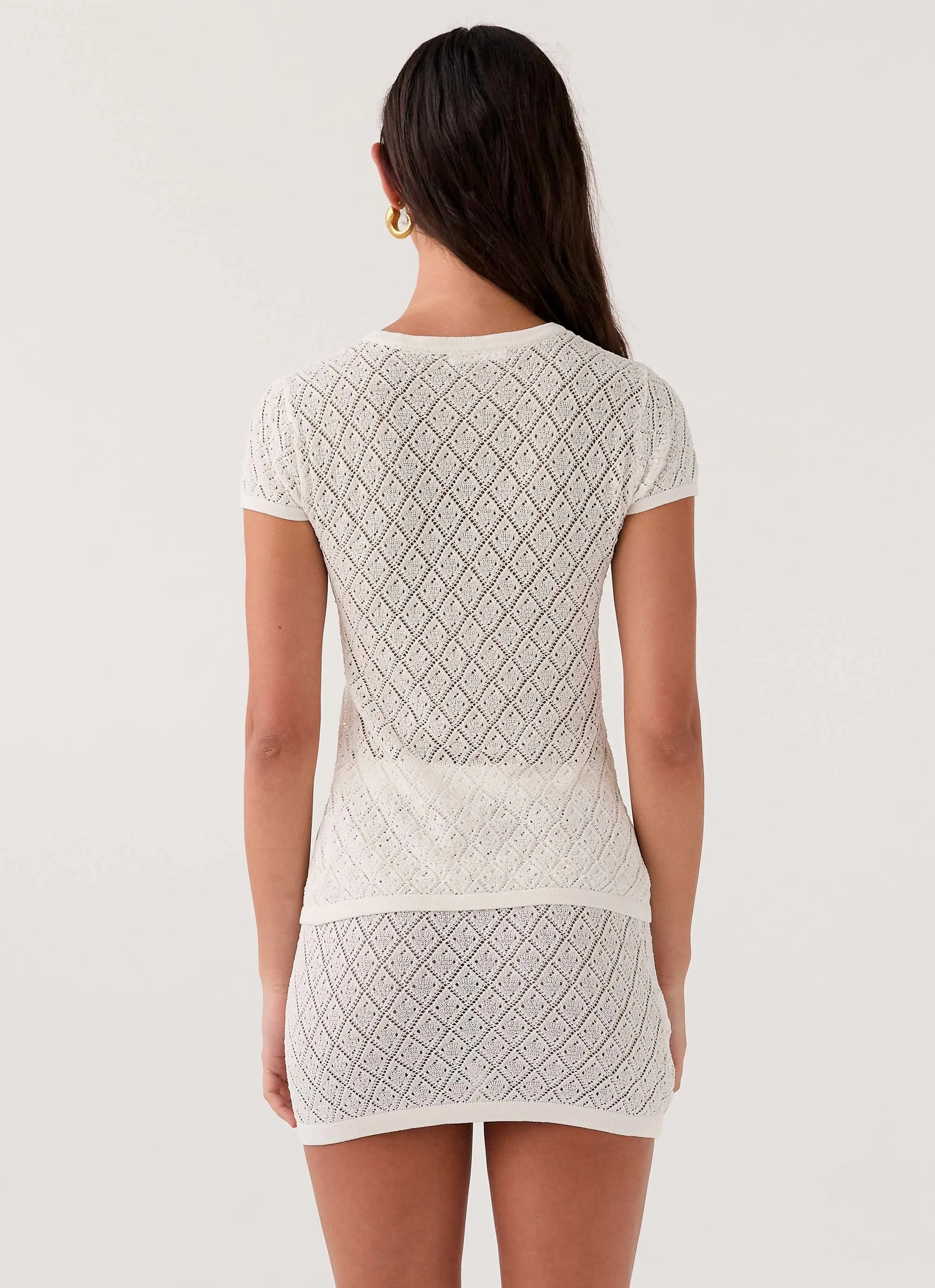 White Prairie Petal Knit Top by Peppermayo Exclusive