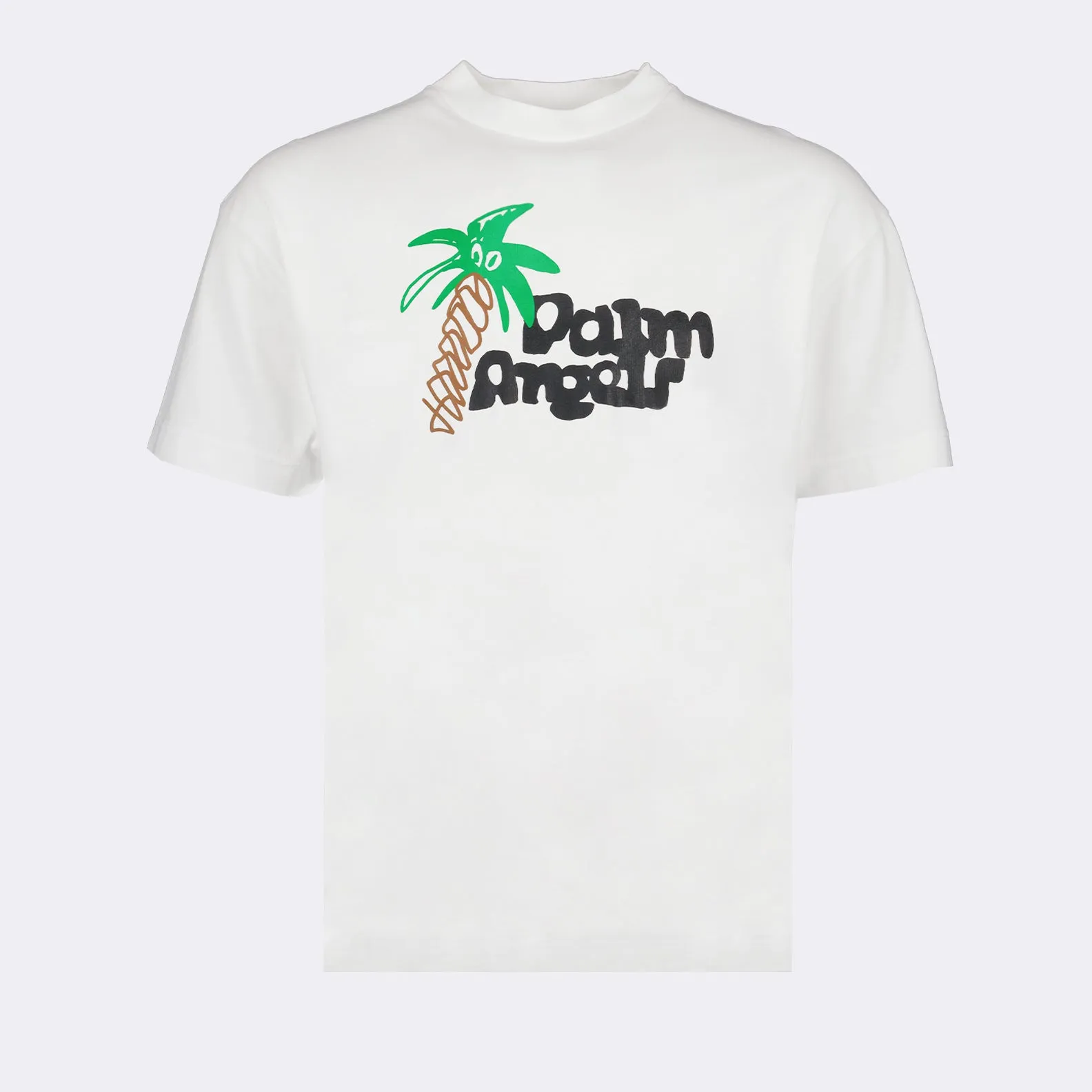 White Sketchy T-shirt Featuring Palm Print