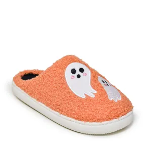 Wild Diva Women's Spooky Halloween Fuzzy Cute Ghosts Closed Toe Slide Slippers Slides