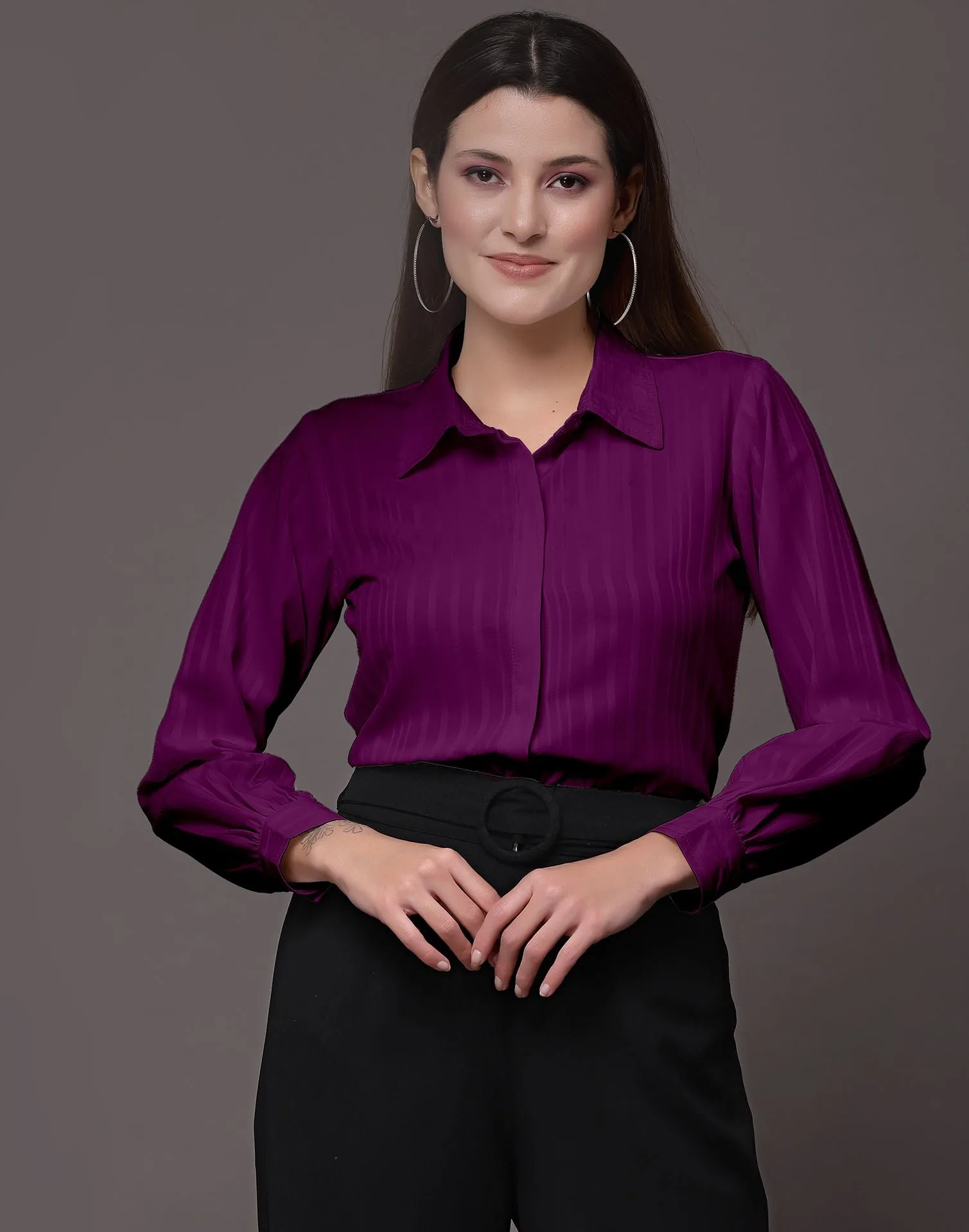 Wine Woven  Shirt