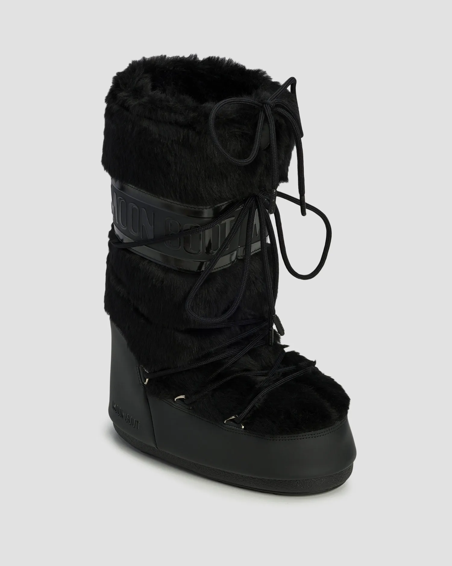 Women's black snow boots Moon Boot Icon Faux Fur 80D1408900-n001