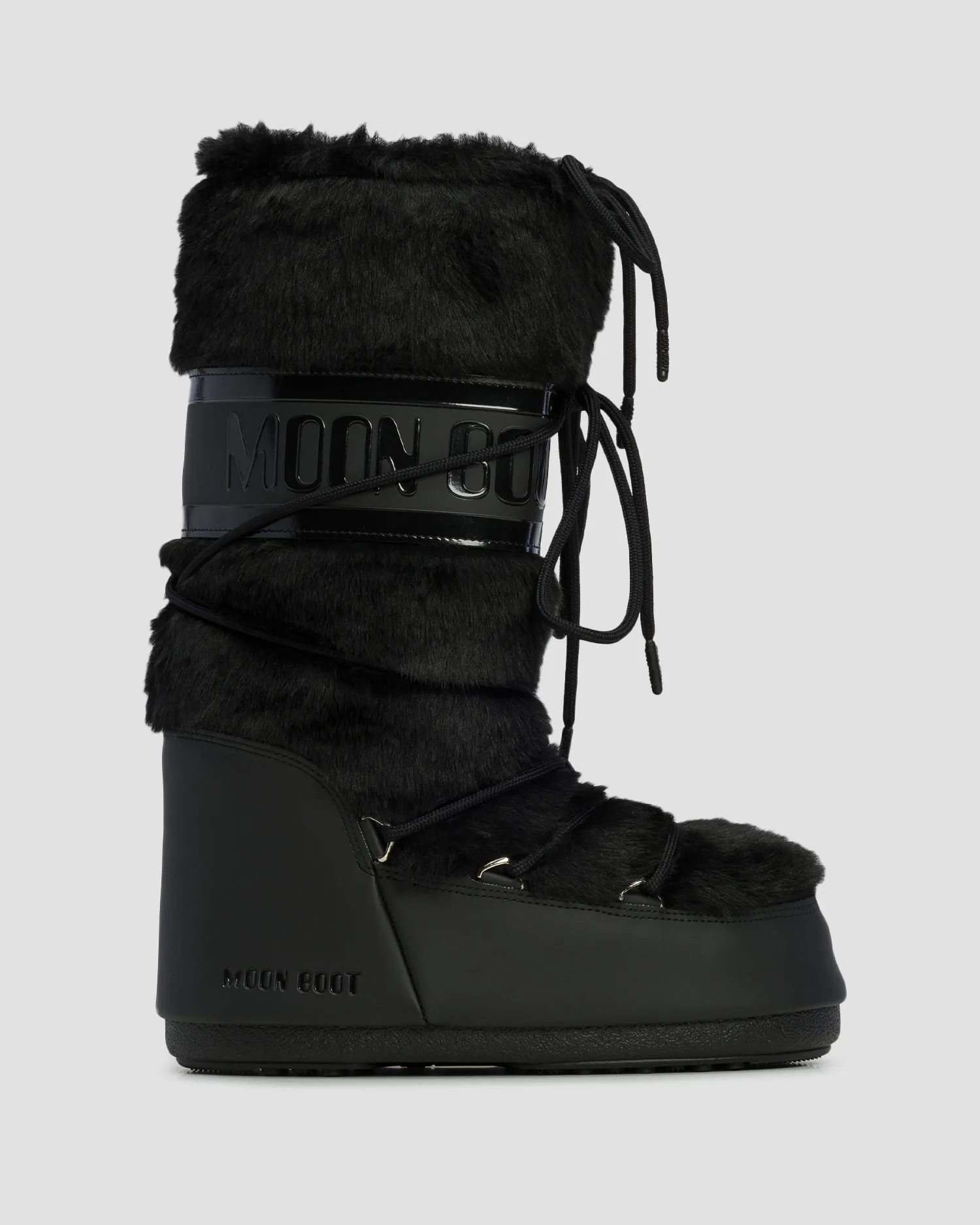 Women's black snow boots Moon Boot Icon Faux Fur 80D1408900-n001