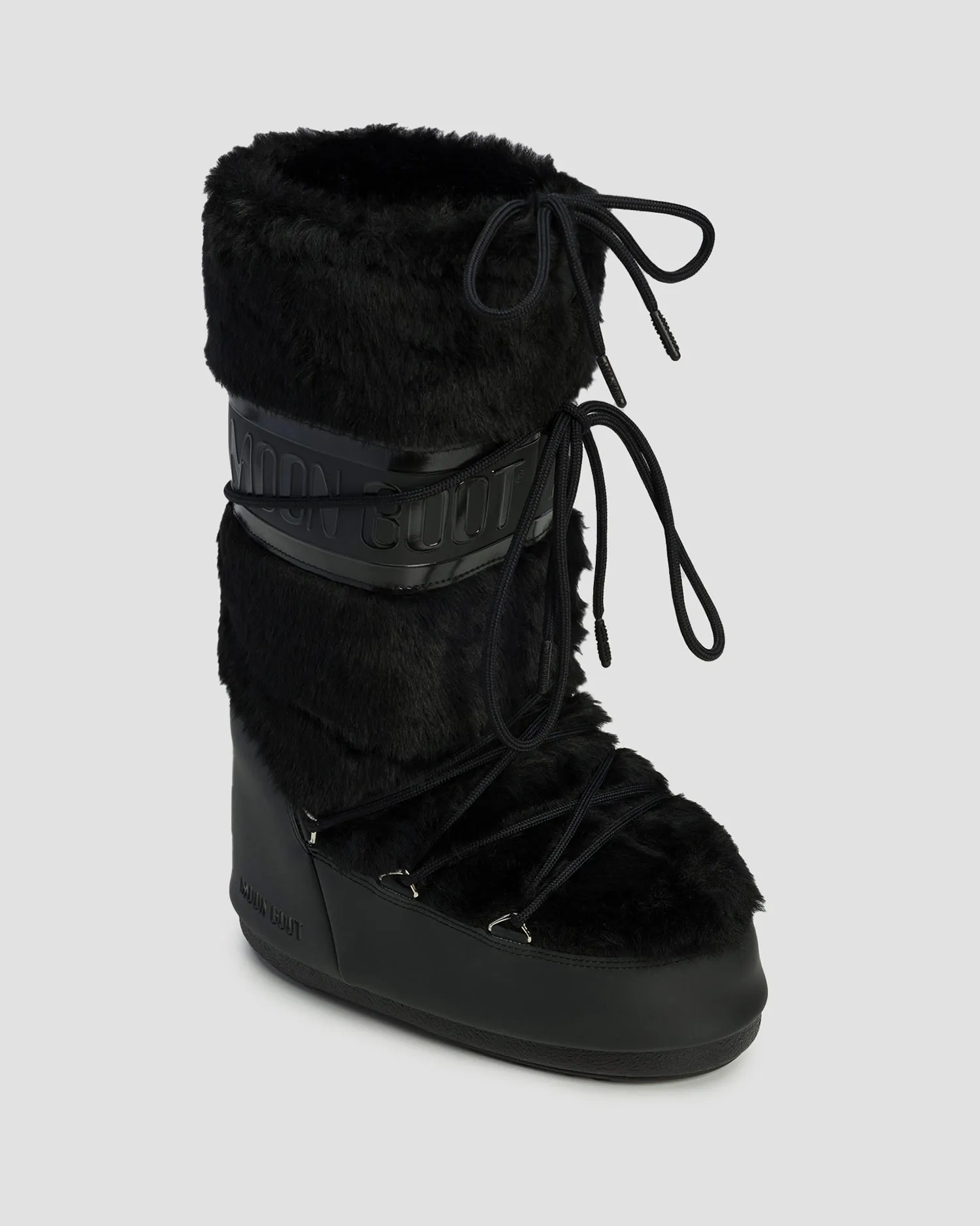 Women's black snow boots Moon Boot Icon Faux Fur 80D1408900-n001