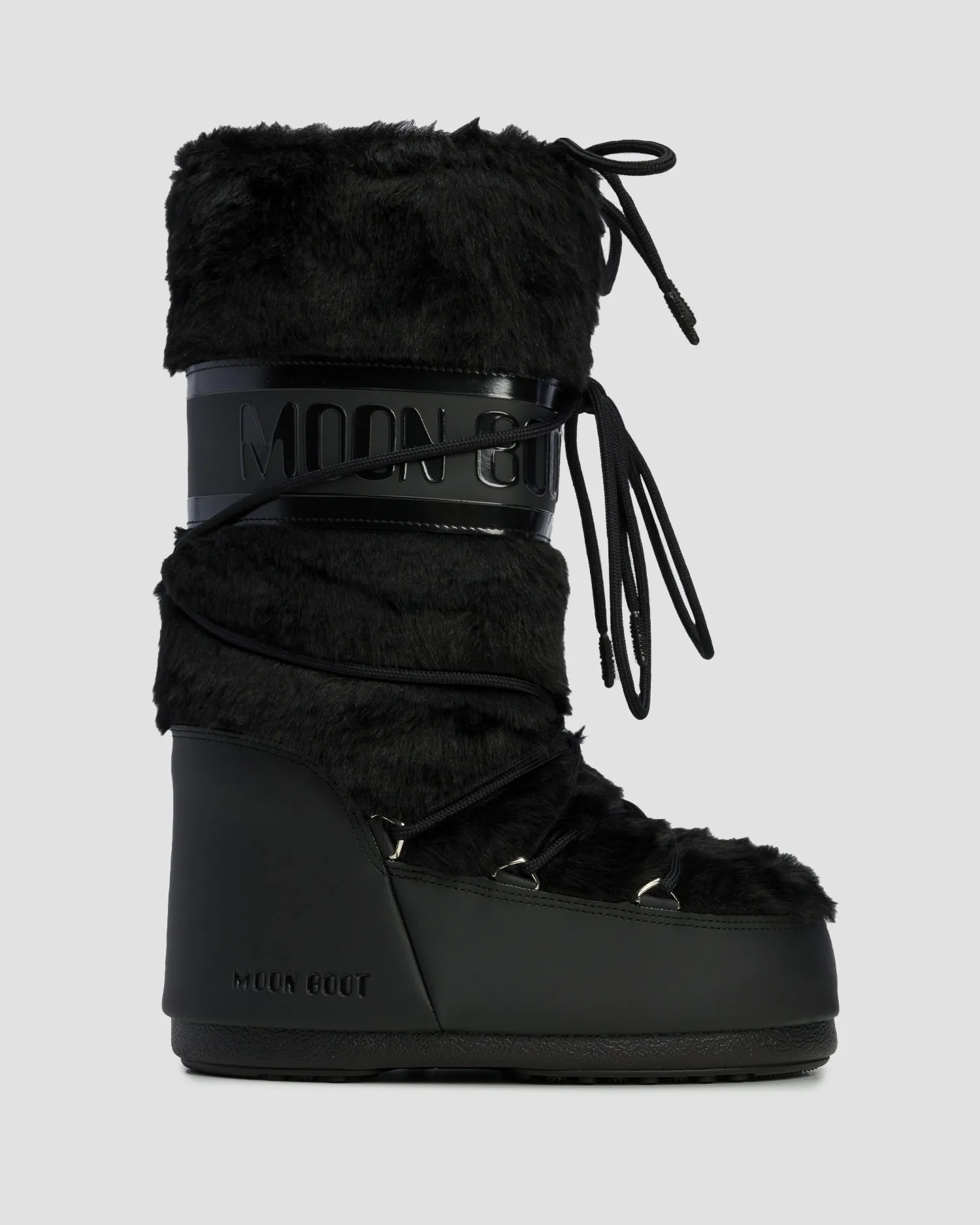 Women's black snow boots Moon Boot Icon Faux Fur 80D1408900-n001