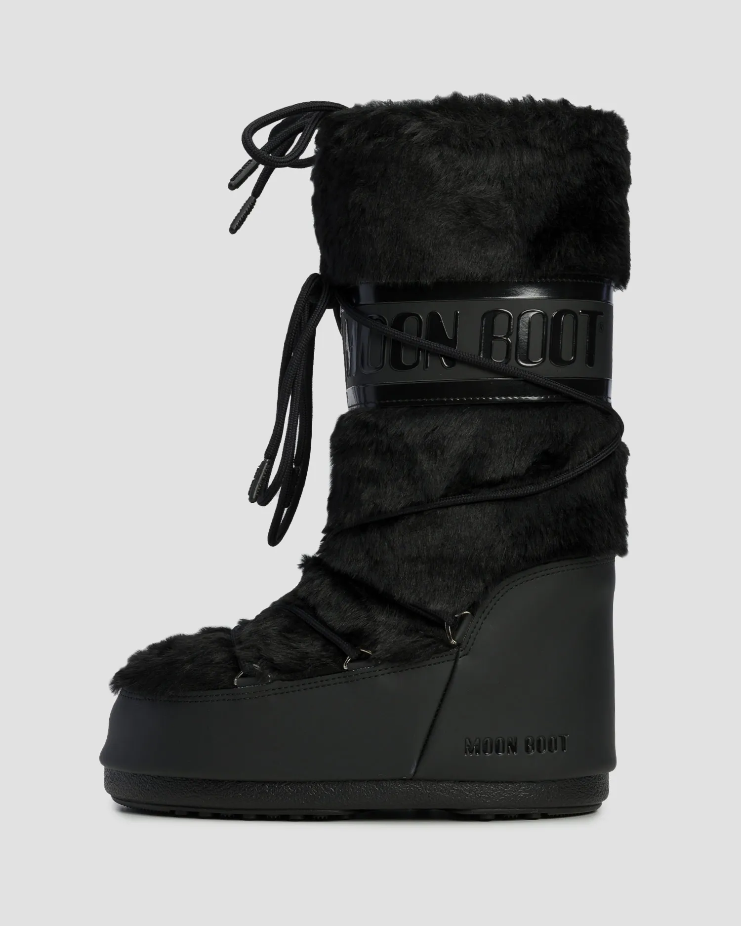 Women's black snow boots Moon Boot Icon Faux Fur 80D1408900-n001