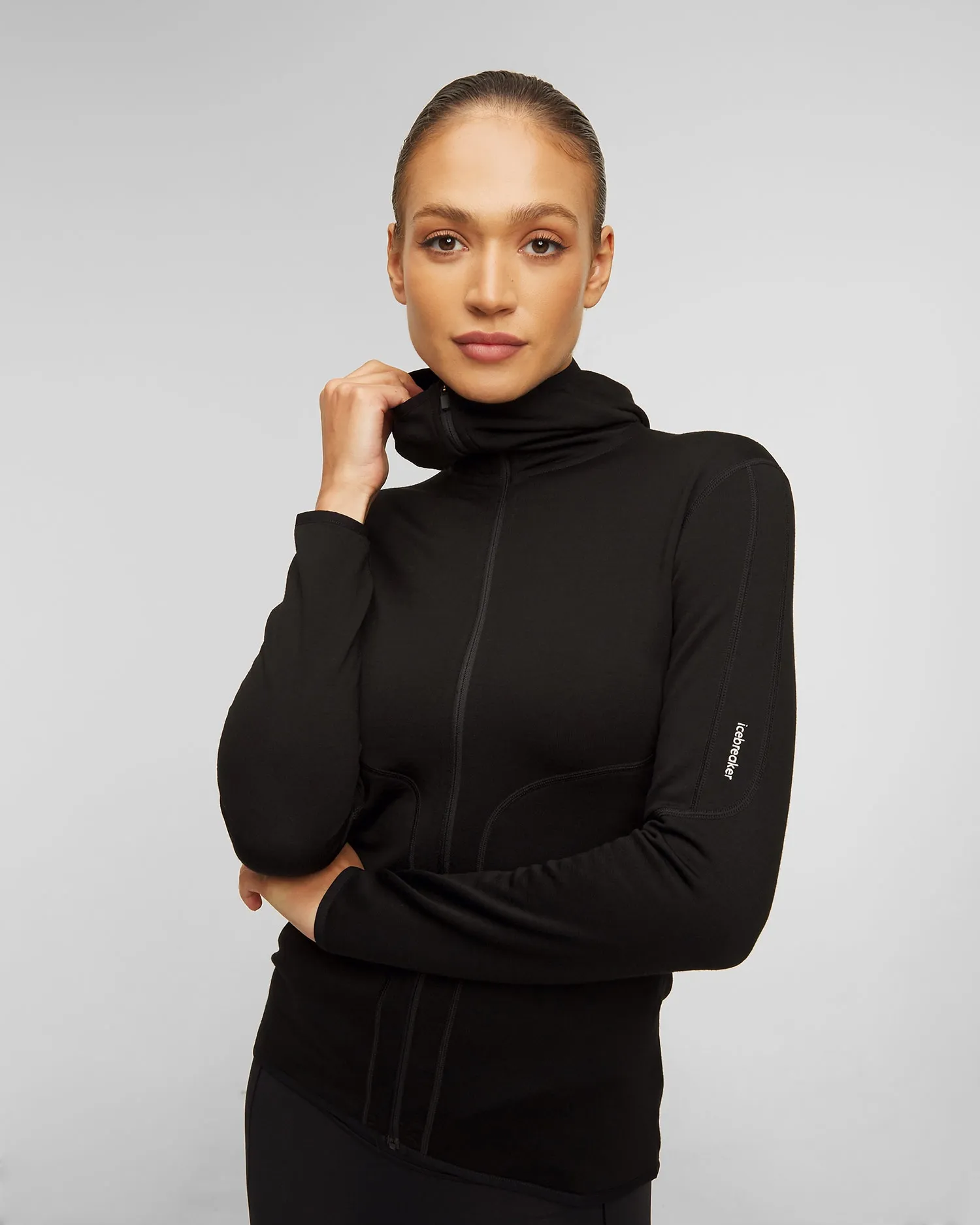 Women's black sweatshirt Icebreaker Mer 560 II LS ZH 0a56ss-ib001