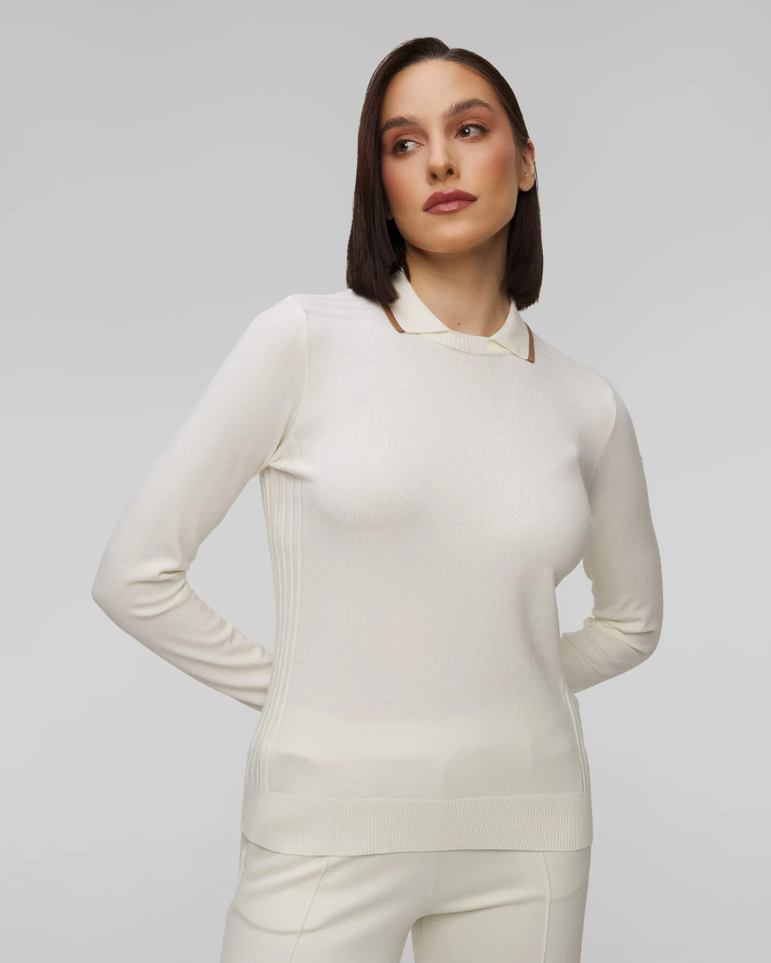 Women's knitted polo with sleeves Chervo Nolita N0007-150