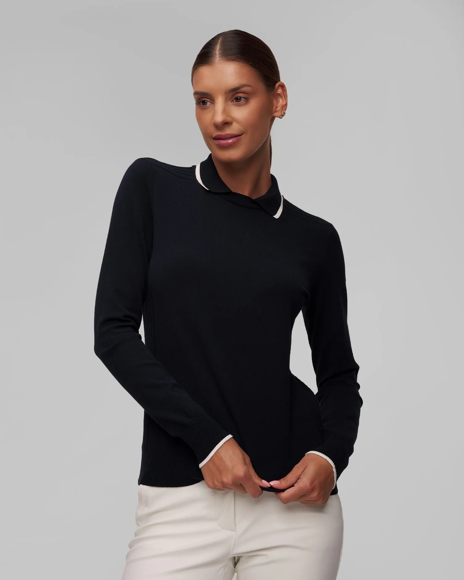 Women's knitted polo with sleeves Chervo Nolita N0007-599